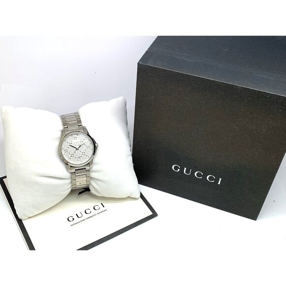 Gucci Women's Watch YA126551 G-Timeless Swiss Quartz Silver Dial Steel 27mm - Picture 3 of 14